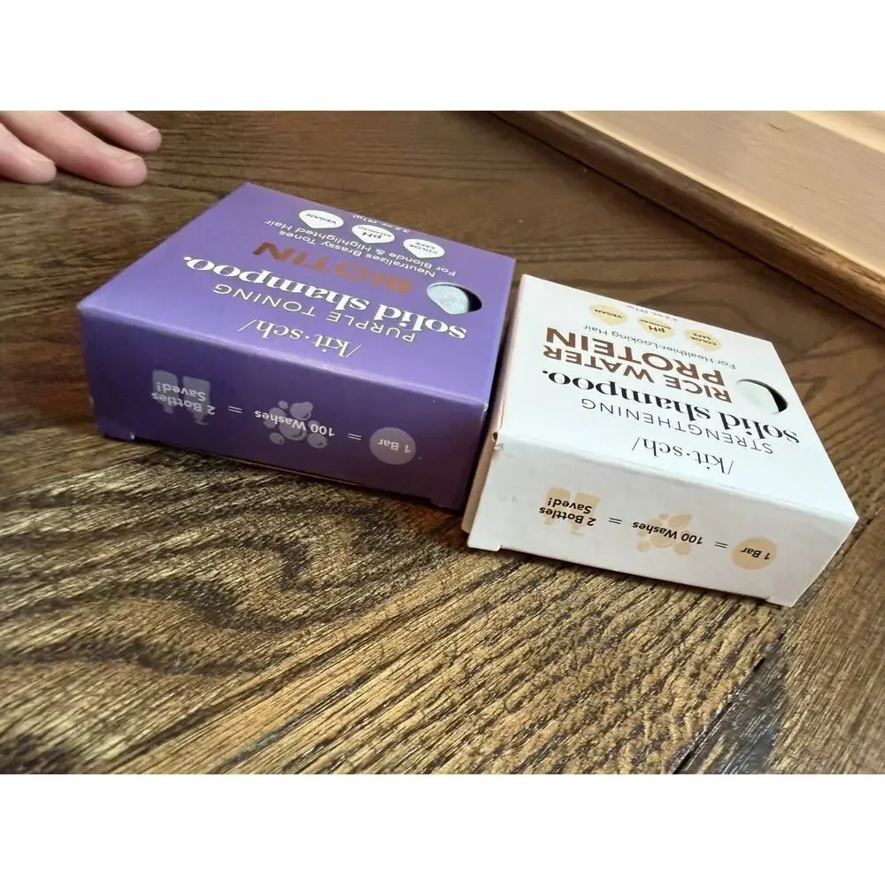Kitsch Set Of 2 Shampoo Bars Purple & Rice Water Protein NIB NEW